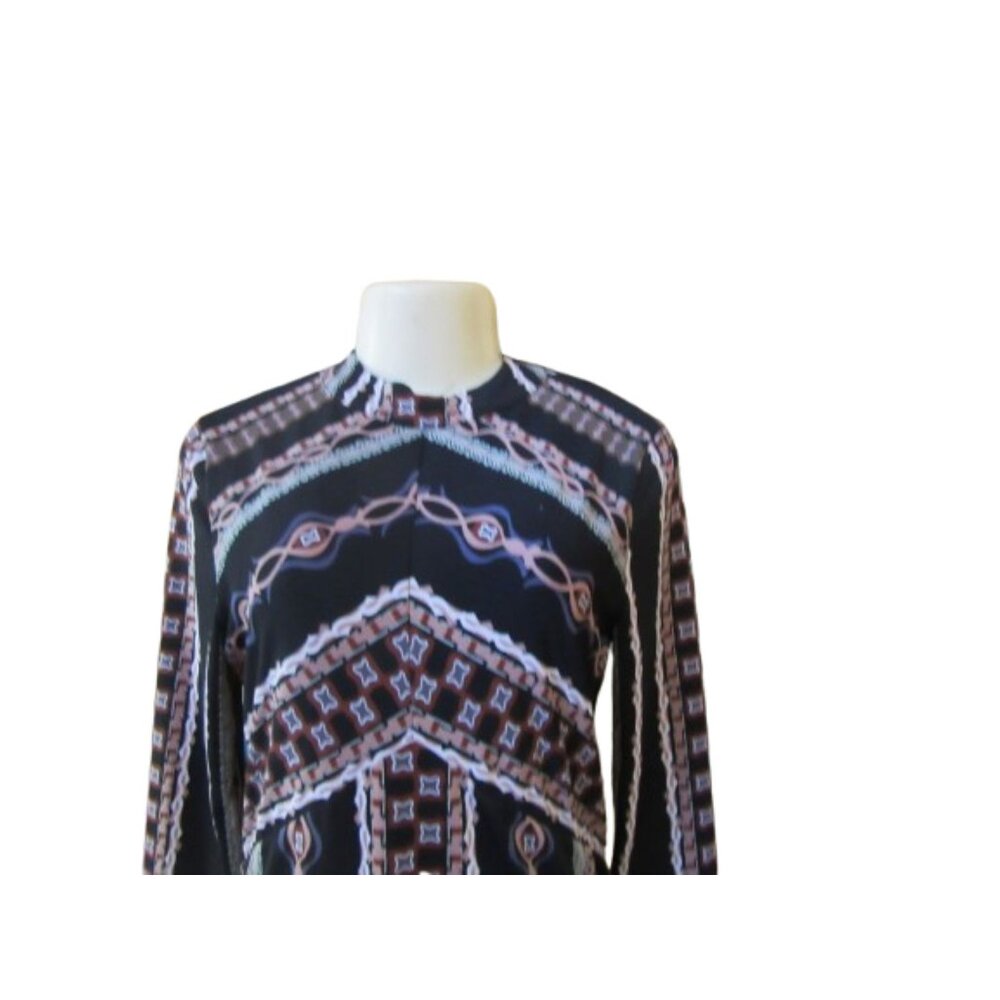 Free People Stella Mini Dress Black Geometric Long Sleeve S - Picture 3 of 7